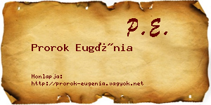 Prorok Eugénia névjegykártya
